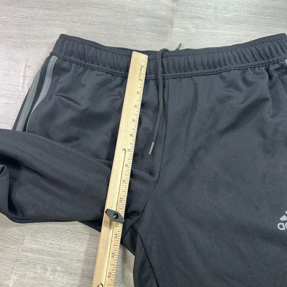 Adidas AEROREADY Track Pants Mens Large Black 3 Stripe Zip Hem Athletic H28914